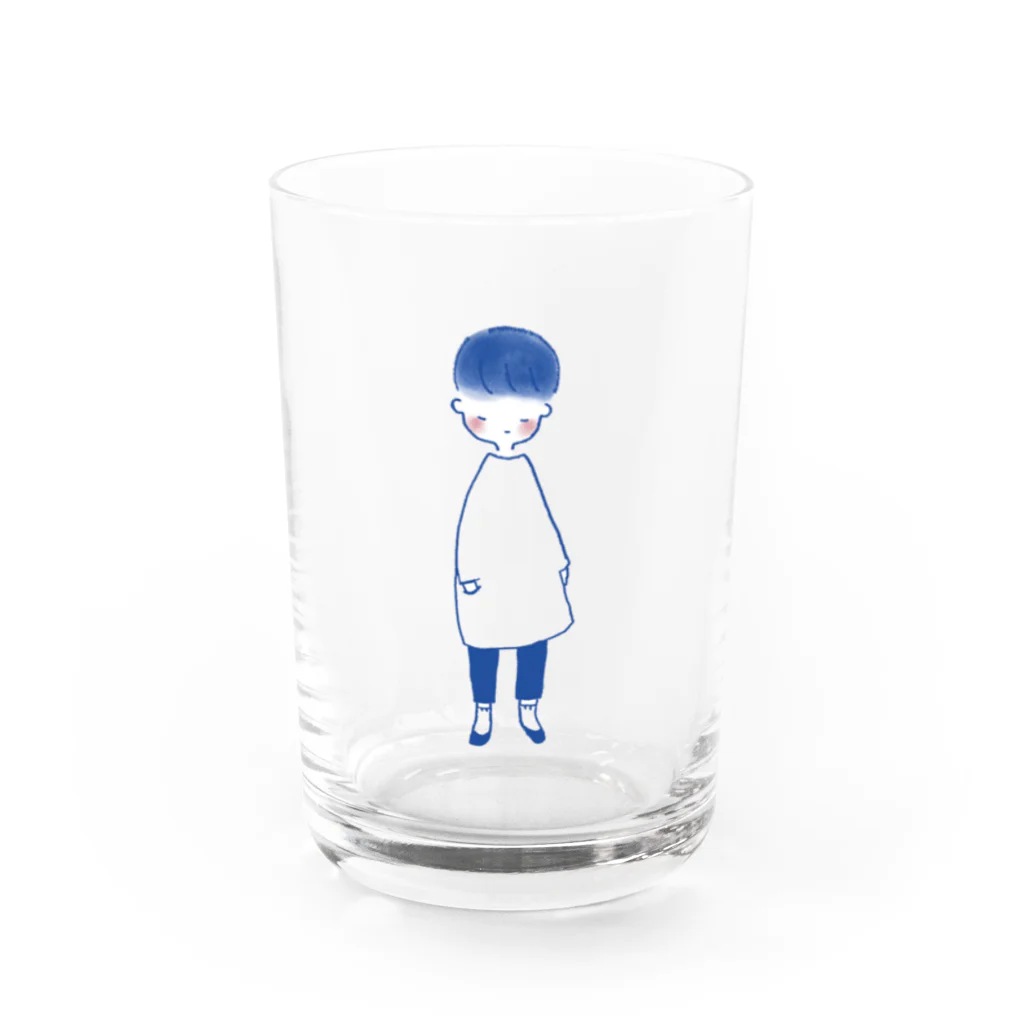 Inou chikako illustrationsの青い子グラス Water Glass :left