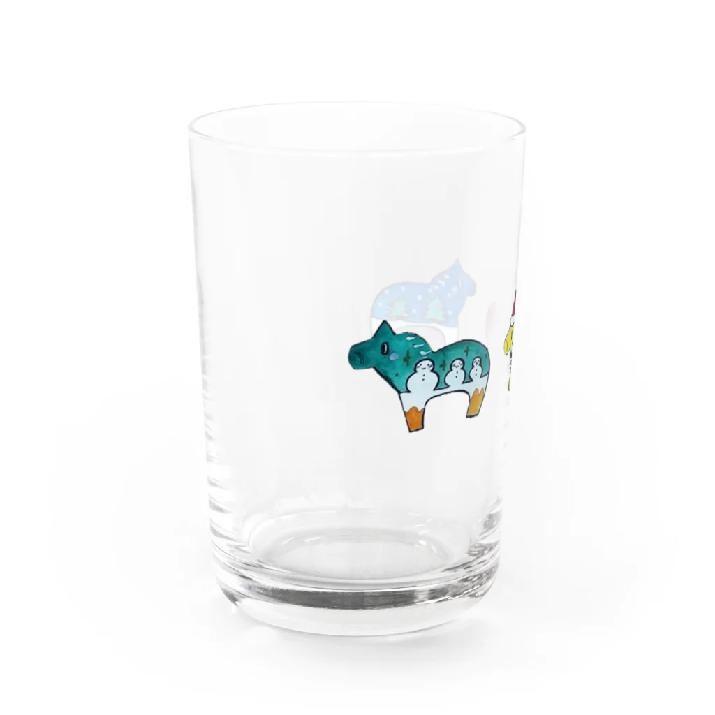 ぷいこのおみせのクリスマス★ダーナラホース Water Glass :left
