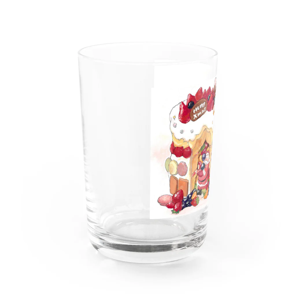 ジョニー|イラストレーターのクリスマスのお家 Water Glass :left