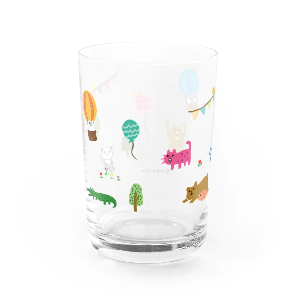 まるぺ 脱力グッズ屋さんの森の激ゆる動物たちのグラス Water Glass :left