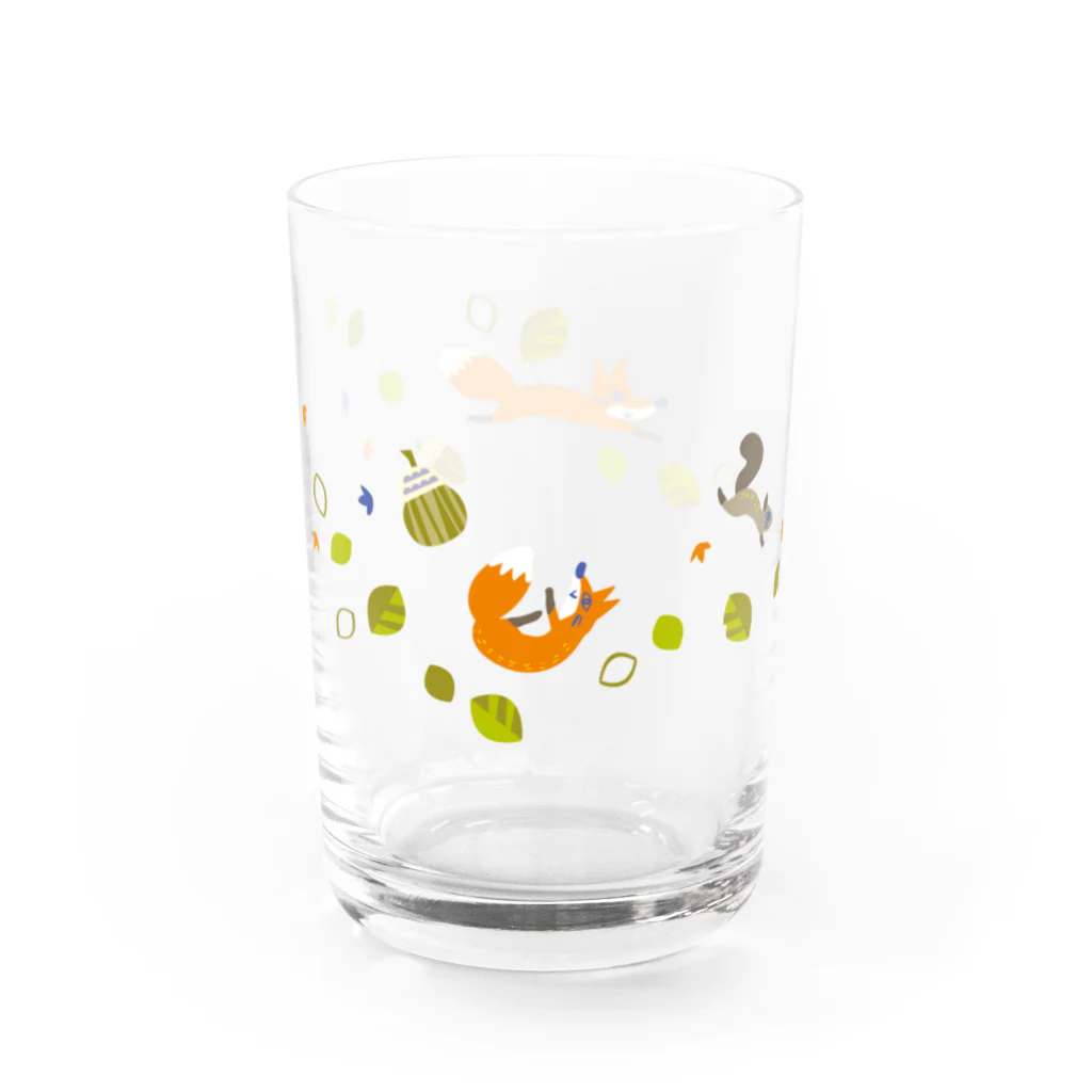 イラストレーター スズキトシエのキツネとリスのグラス Water Glass :left