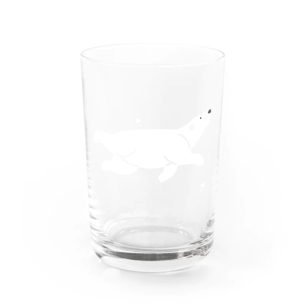 uni(ウニ)の泳ぐしろくま Water Glass :left