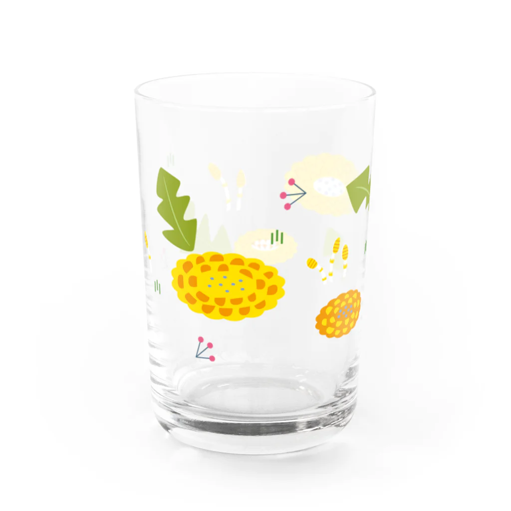 イラストレーター スズキトシエのタンポポとツクシのグラス Water Glass :left