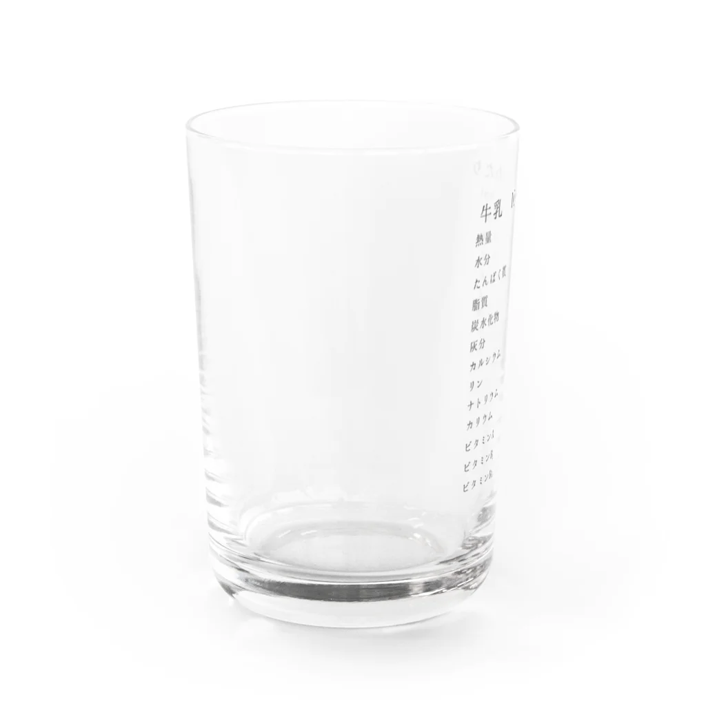 pimminの牛乳の成分表示 グラス左面