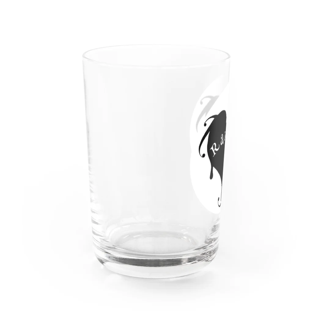 銀子 *[銀猫屋のウラ]*のラズ猫ロゴ　白丸 グラス左面
