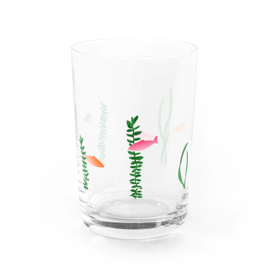 ラクガキのんびりのきんぎょと水草 Water Glass :left