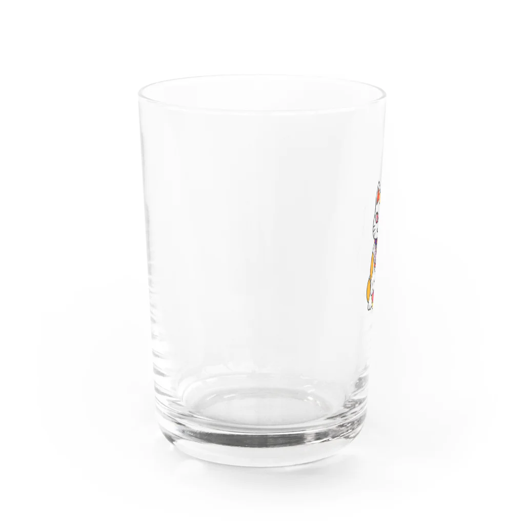 ヒロミンゴフラミンゴのまねきねんねこ Water Glass :left