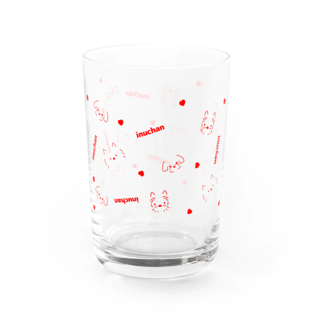 ハッピージャムジャムのイヌチャン集合(あか) Water Glass :left