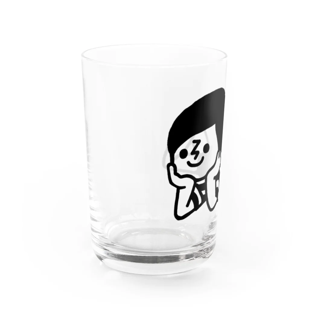 ゴトウミキのボーダー坊や（寝そべり） Water Glass :left