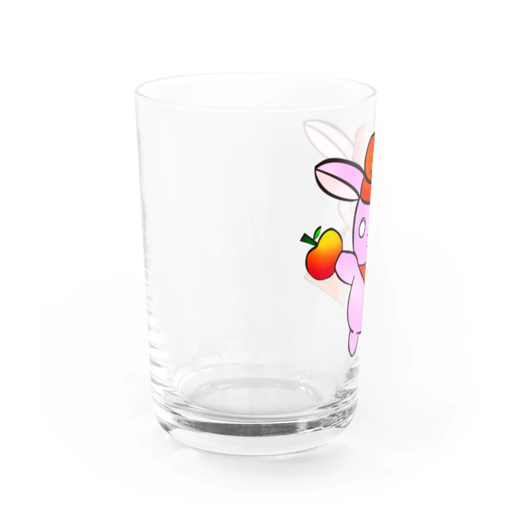 くまのおもちゃ箱のお届けうさぎ Water Glass :left