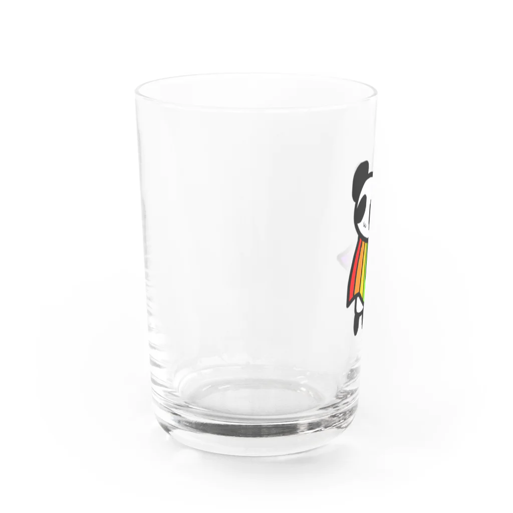 248-nijiya-のレインボーフラッグを着るパンダ Water Glass :left