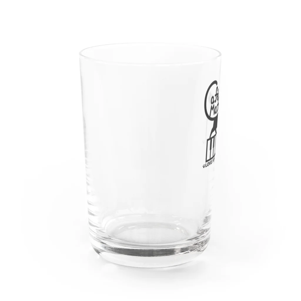 café Mo.freeの鍵盤を歩くネコ Water Glass :left