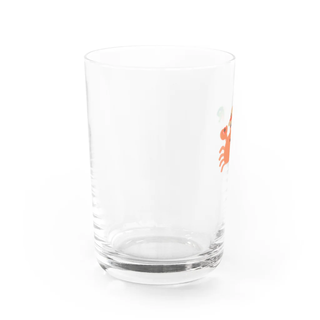 カニパニーのトマトとニンジンを収穫したカニ Water Glass :left