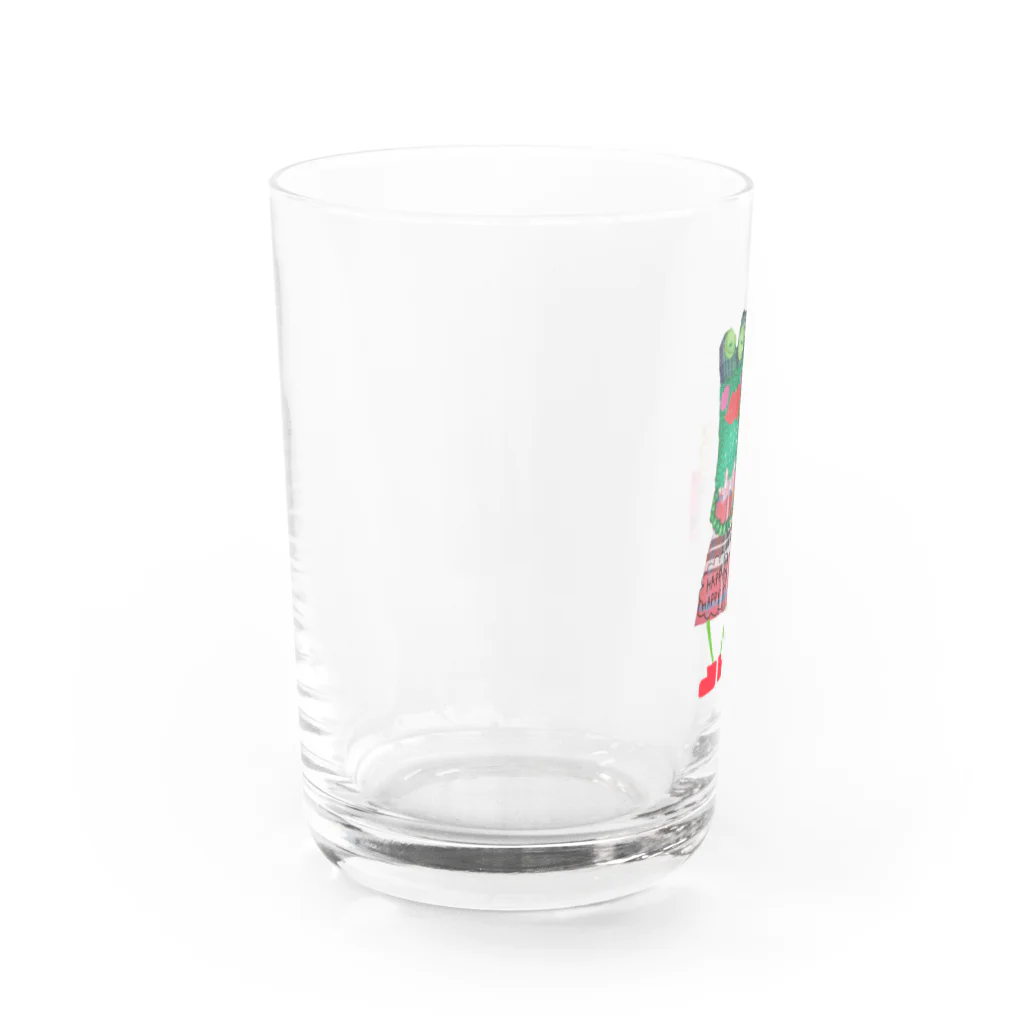 🎶カエルワールド✨🎶世界に一つだけのオリジナルグッズ🎶の独特なカエルイラストグッズ Water Glass :left