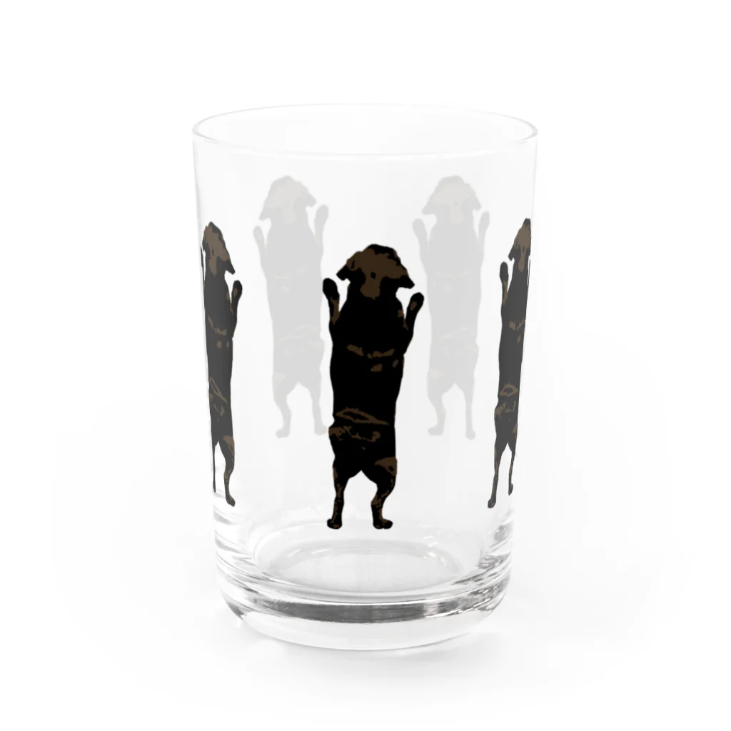 BUHITOLIFEの黒パグ の背中たち Water Glass :left