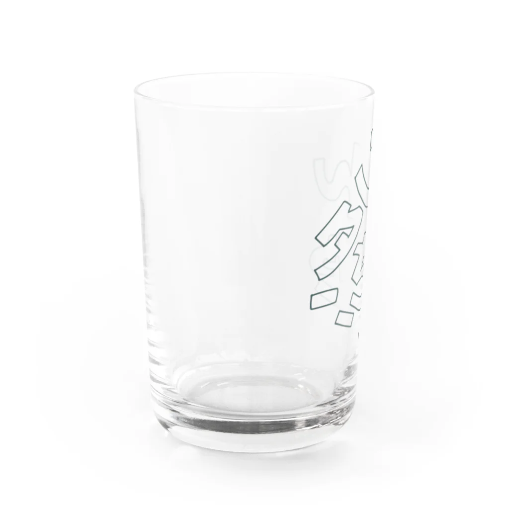 みむらやのワタシちゃんごちゃロゴgreen Water Glass :left