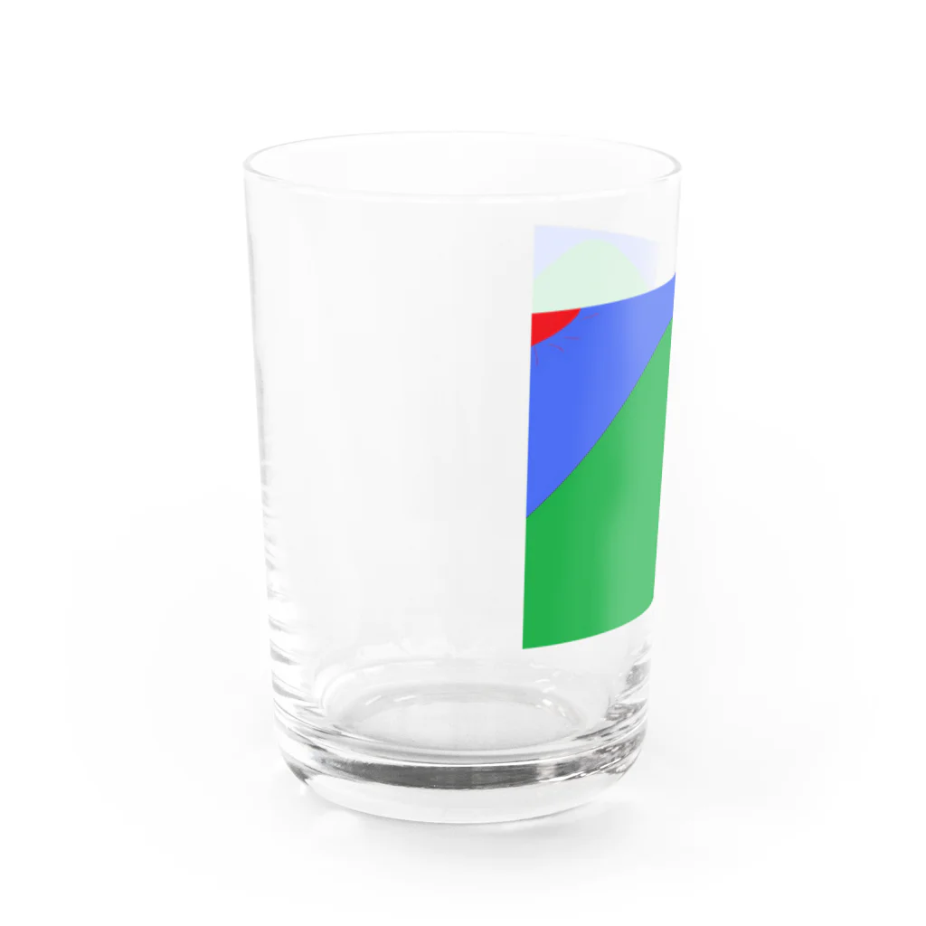 やーすみ🌻の大きな二つの山と太陽 Water Glass :left