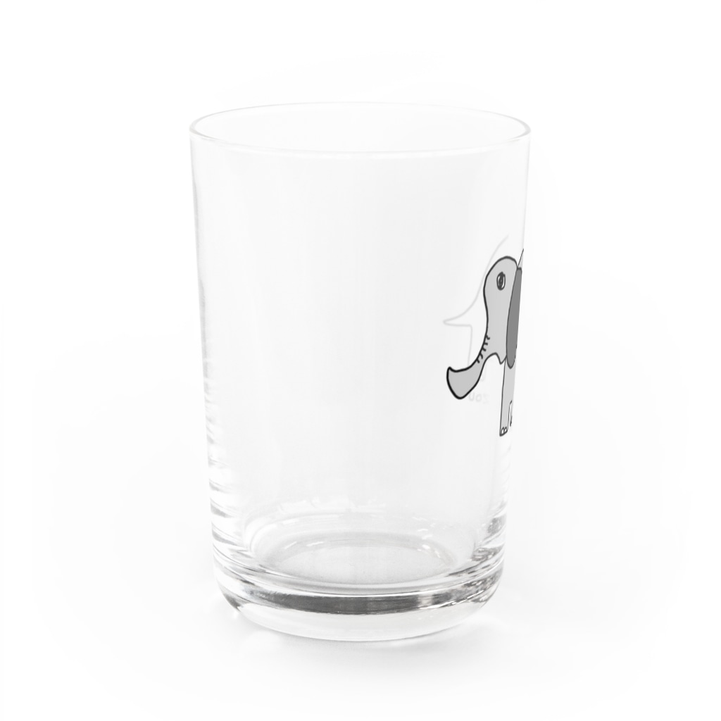 麦畑のゾウG(下手な絵) Water Glass :left