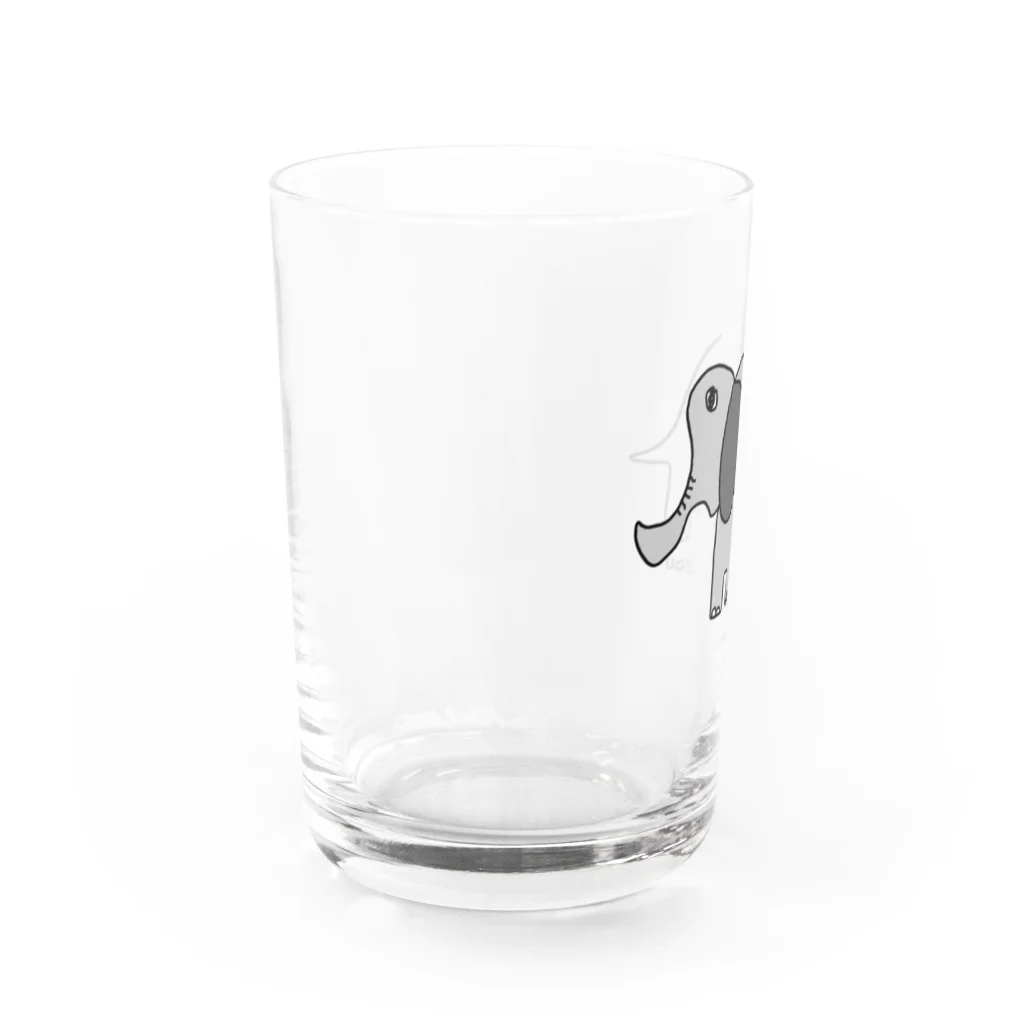 麦畑のゾウG(下手な絵) Water Glass :left