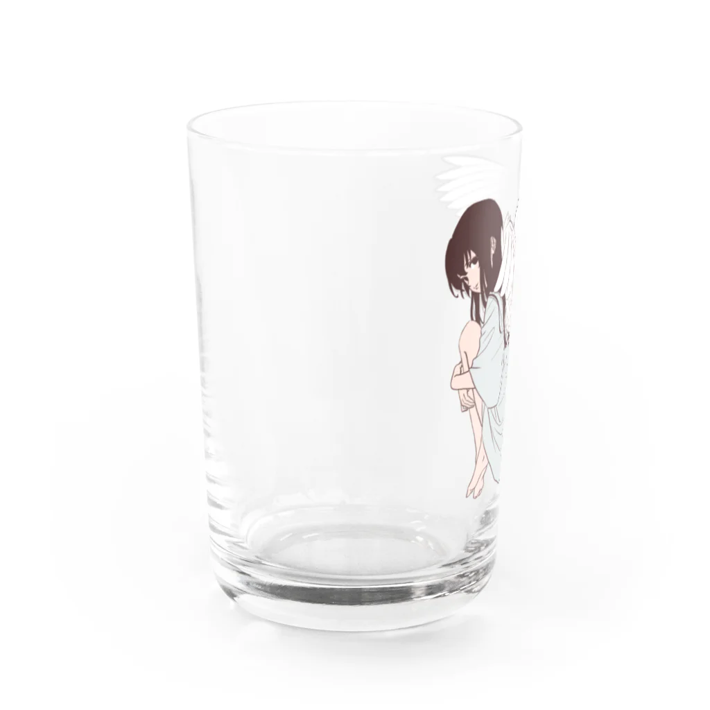 one-naacoの飛べそうな女子(茶系色バージョン) Water Glass :left