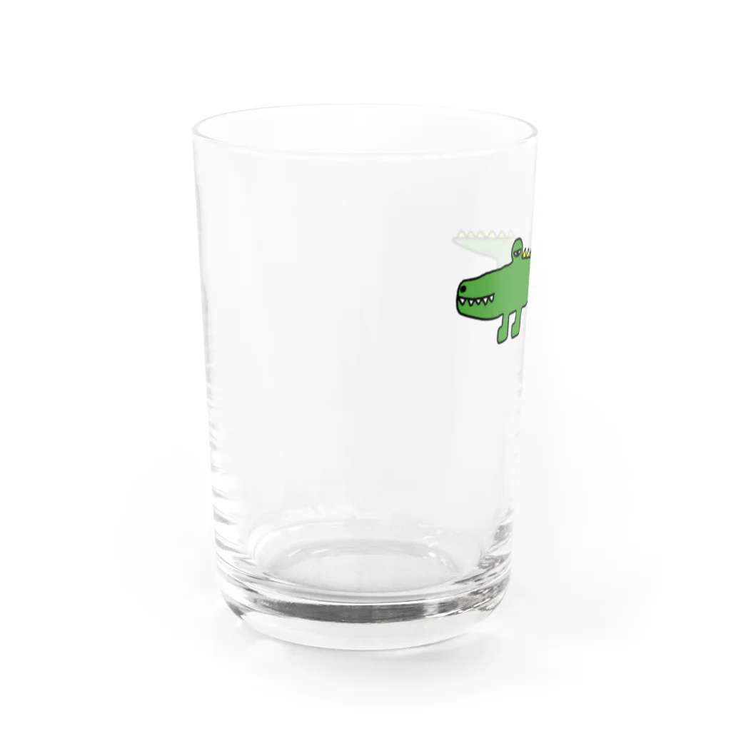 麦畑のワニG(下手な絵) Water Glass :left