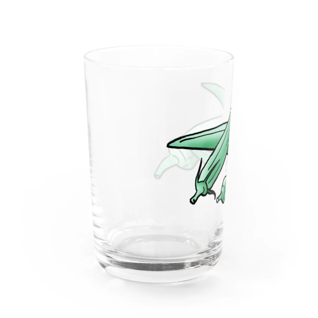 サルハ亭の家庭菜園シリーズ　おくら Water Glass :left