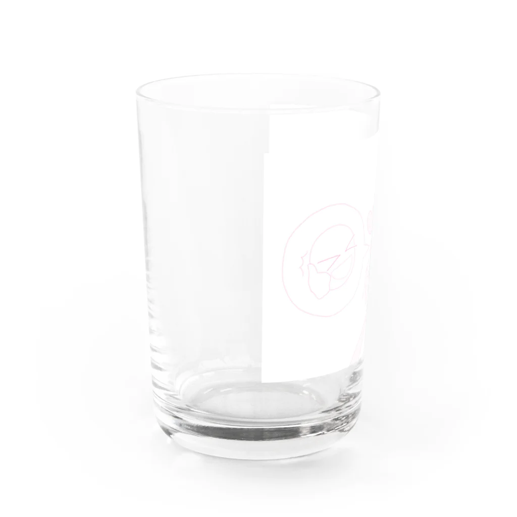 cris mateのメイドハートガッツピンク Water Glass :left