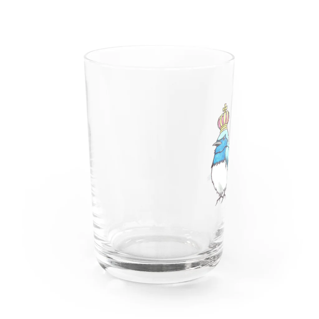 ruca's shopの王冠オオルリ Water Glass :left