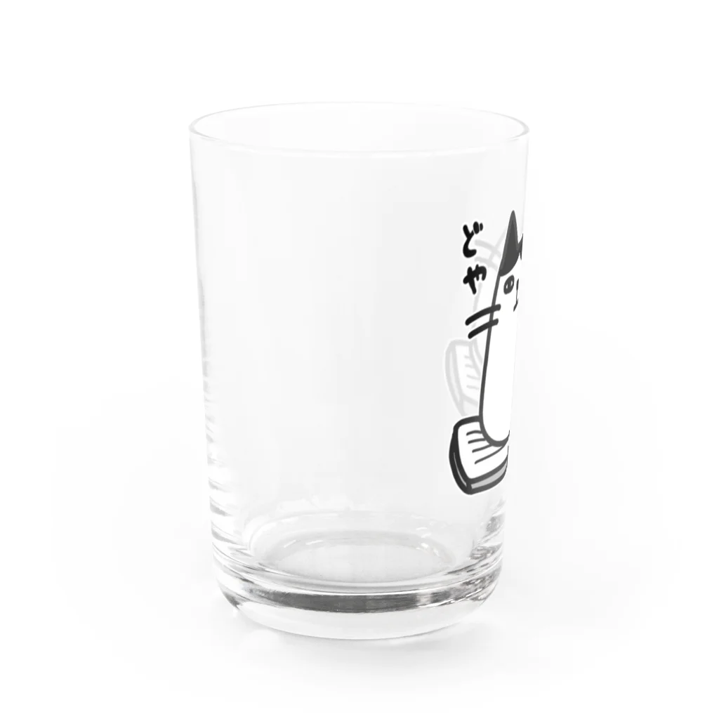 麦畑の本の上でドヤ顔の猫 Water Glass :left