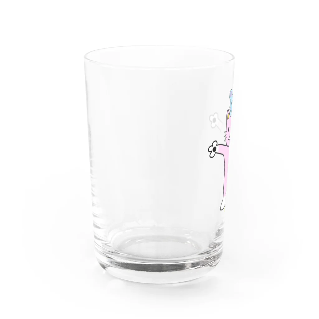 ミカンあんみつのニャー＆チュー Water Glass :left