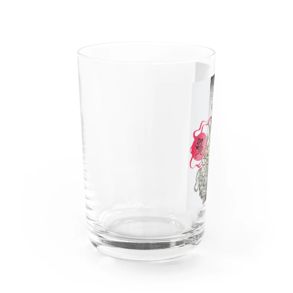 鳥海堂の水墨画風　龍 Water Glass :left