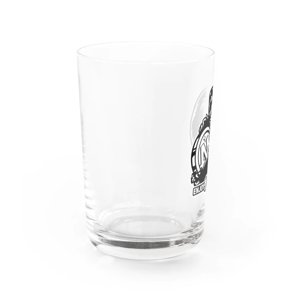 GemBox SUZURI店のモナゴリラ モナコイン 単色BK (SZ) GemBox Water Glass :left