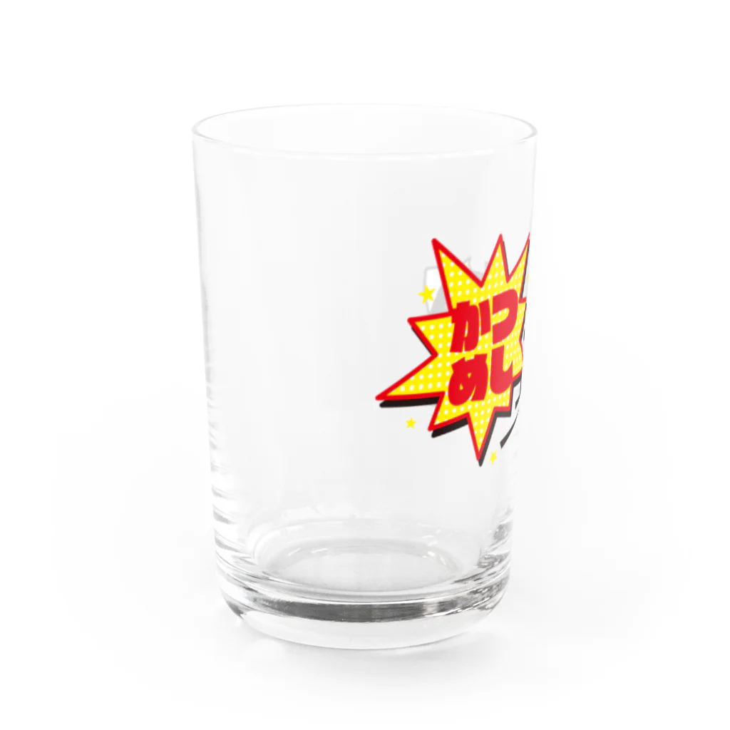 かつめディアショップのかつめしと叫ぶうしくん Water Glass :left