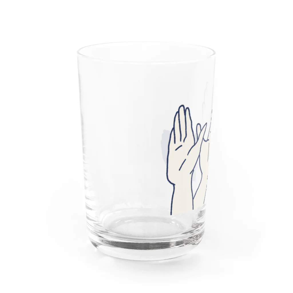 circusの影絵グラス＿鳩（青） Water Glass :left