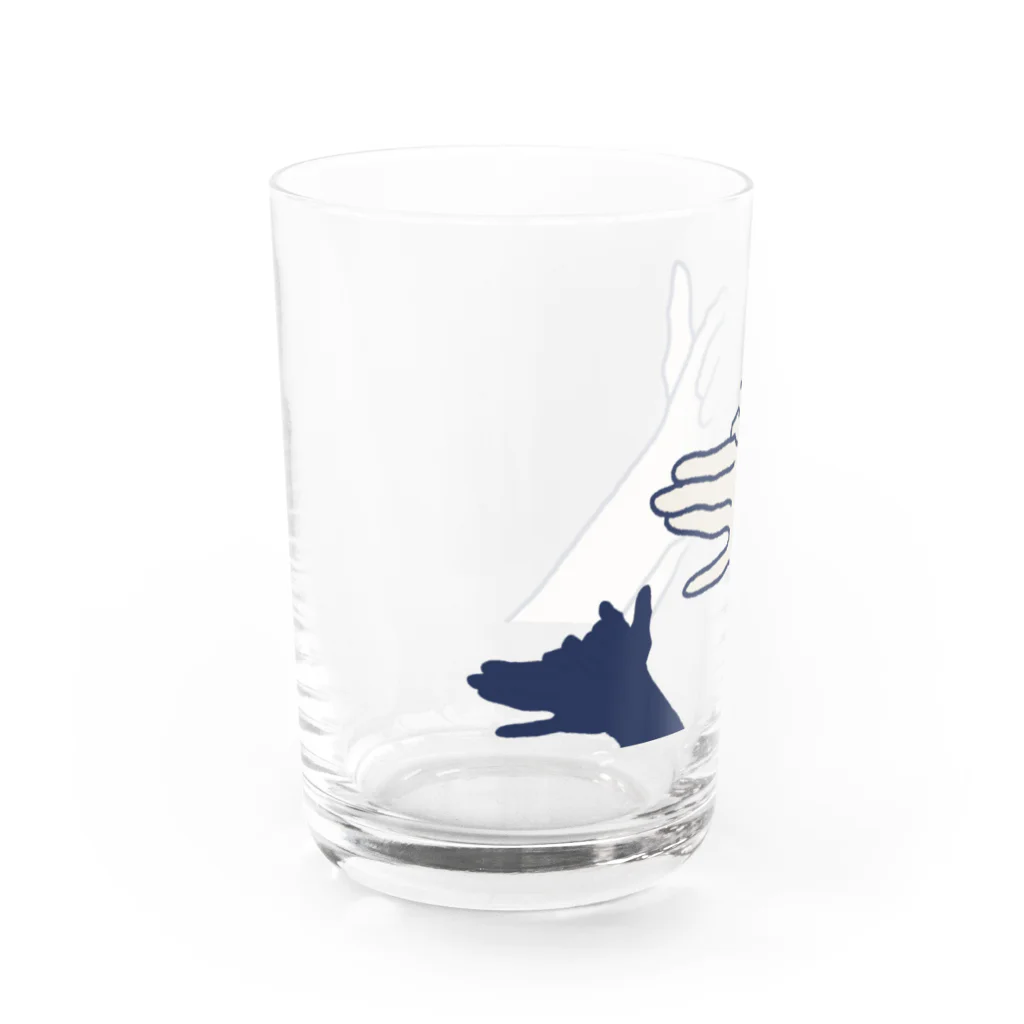 circusの影絵グラス＿イヌ（青） Water Glass :left