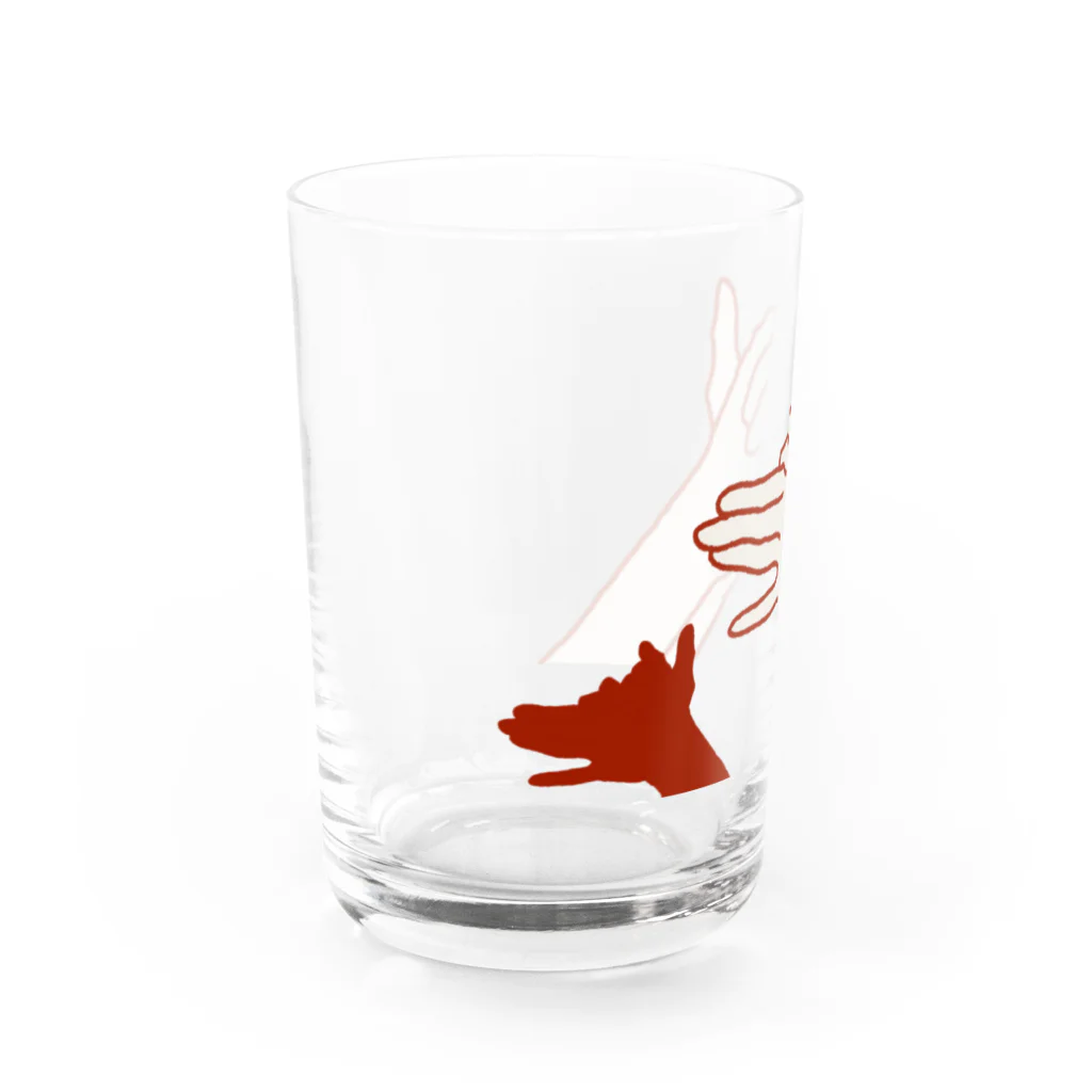 circusの影絵グラス＿イヌ（赤） Water Glass :left