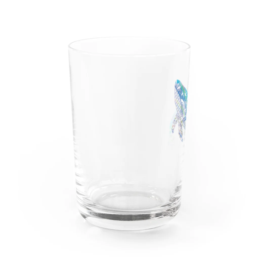 切り絵作家カジタミキのクジラの切り絵グラス Water Glass :left