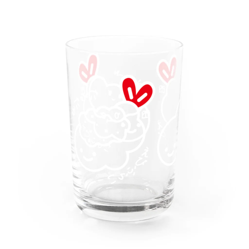 ルナポーンの2色3食（しろぬき赤） Water Glass :left