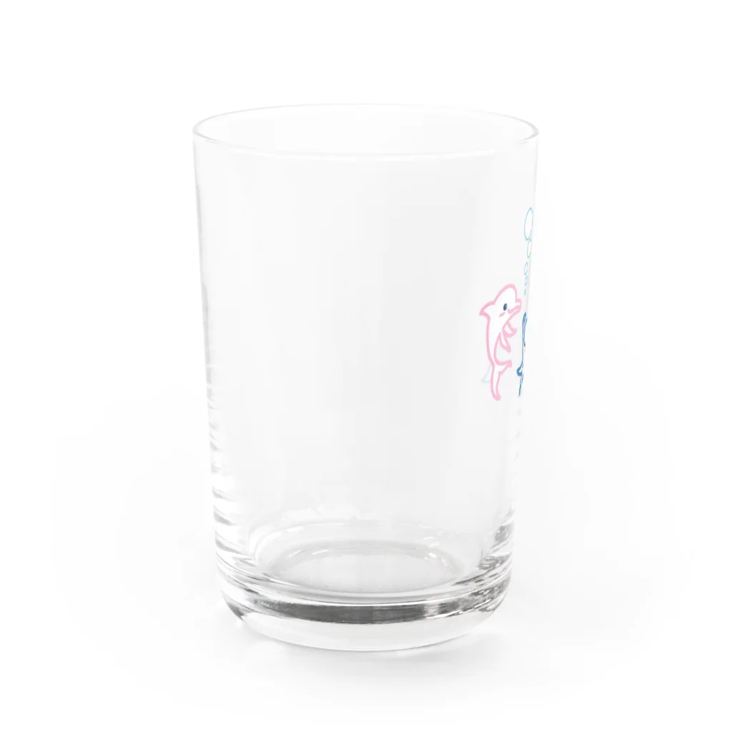 Ayano & Dolphinのじゃれ合う2頭のイルカ♪ Water Glass :left