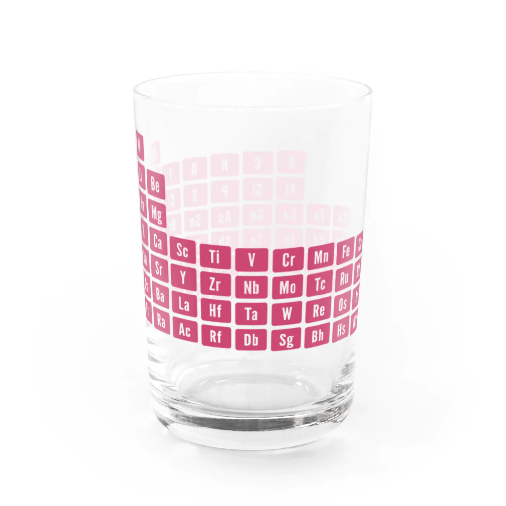 アルバトロスデザインの元素周期表（レッド） Water Glass :left