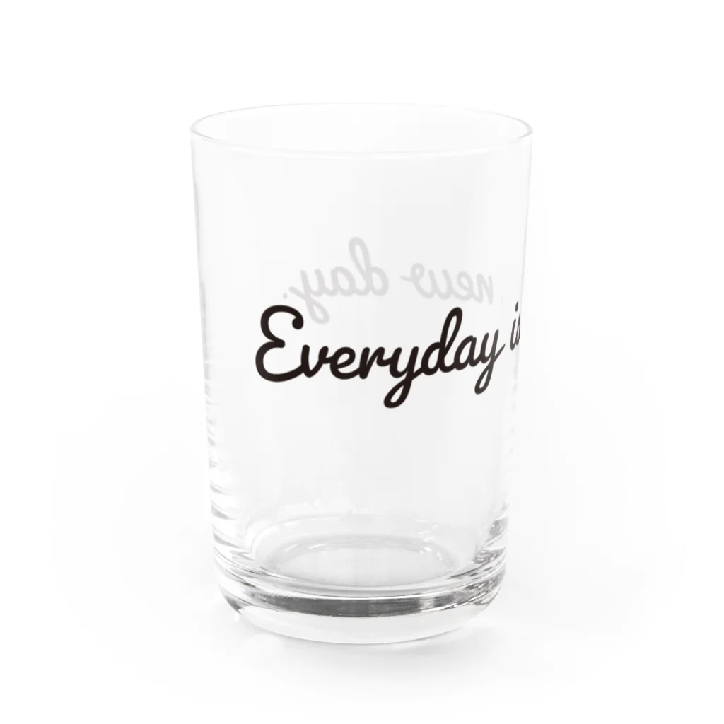 ALBAtherapyのEveryday is a new day ブラック Water Glass :left