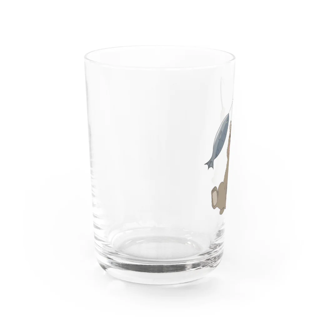 fleurspartyの釣り中の親子熊 Water Glass :left