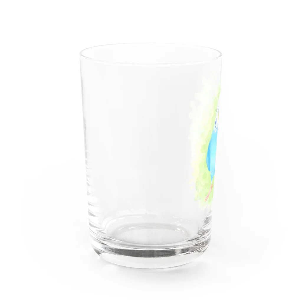 まめるりはことりのほんわかセキセイインコ　ブルー【まめるりはことり】 Water Glass :left