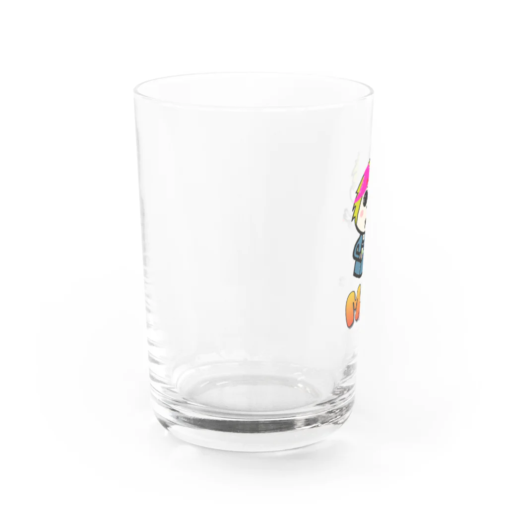 MJのMJロゴ・MJパンツ被りキャラクター入り Water Glass :left