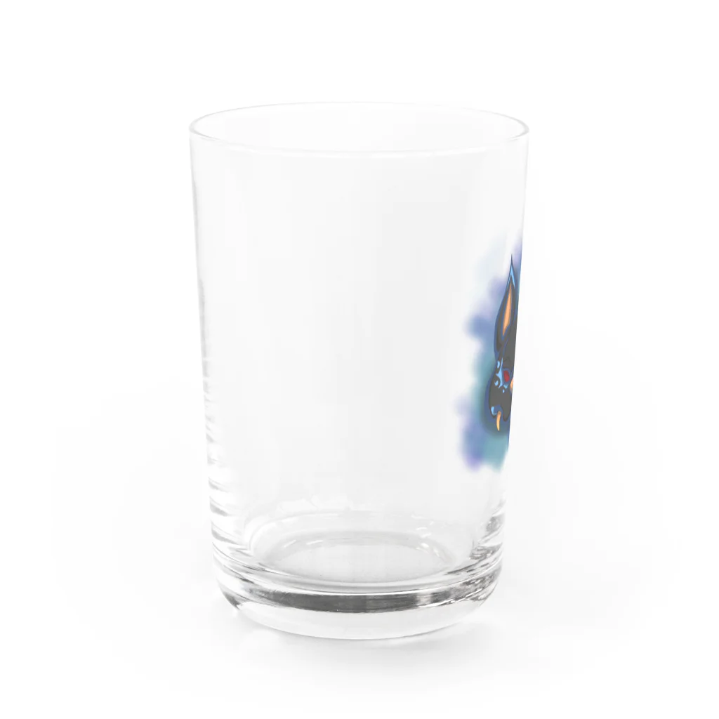 89虎の巣穴のウルフバット（青） Water Glass :left