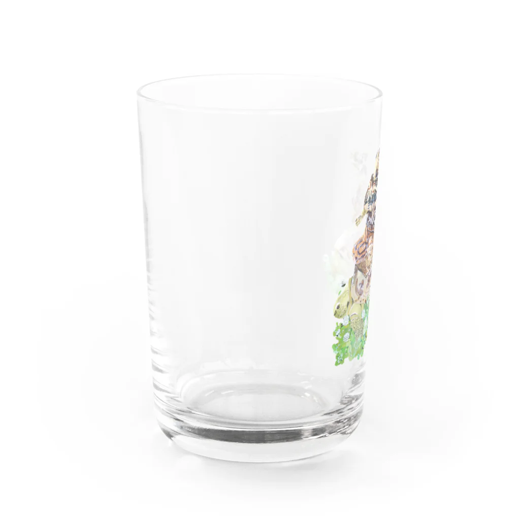 動物ガラス絵描きをしてる人のお店のパンケーキ風パンケーキリクガメ Water Glass :left