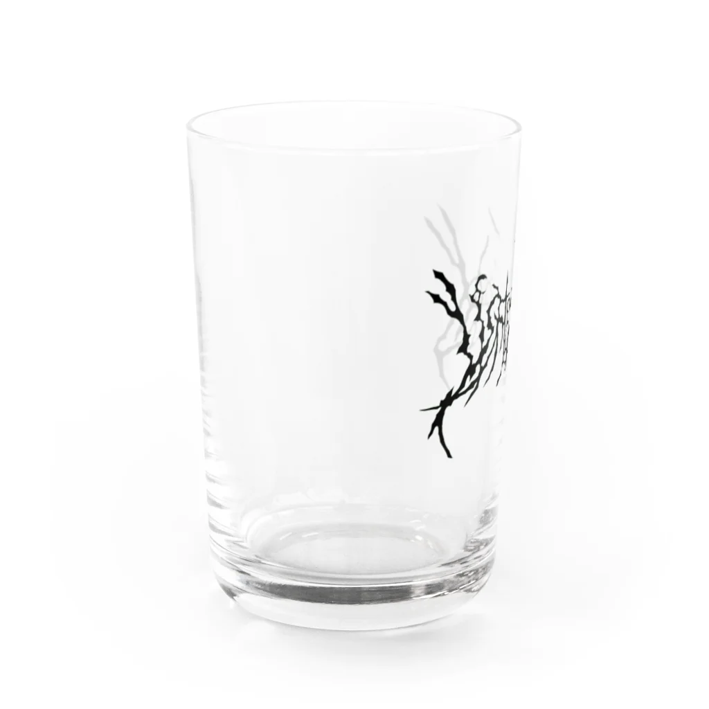 Hachijuhachiのlight and shadow メタルロゴ　ブラック Water Glass :left