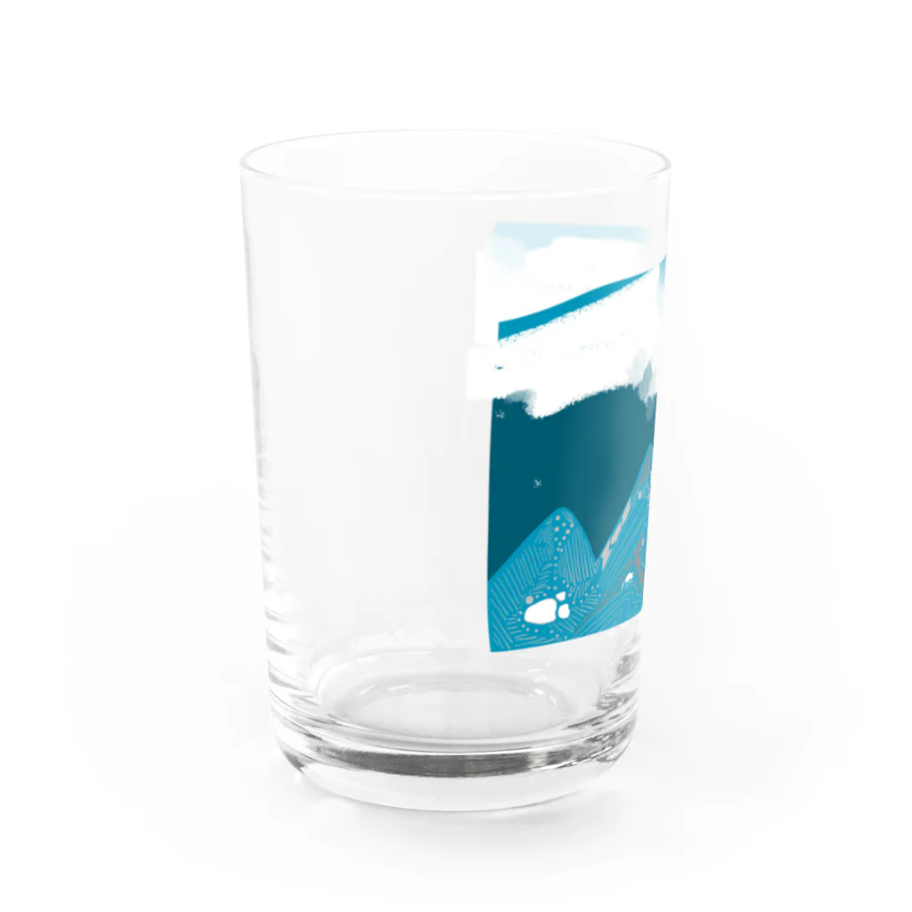 深夜の山奥のふゆのしろはうつくしい Water Glass :left