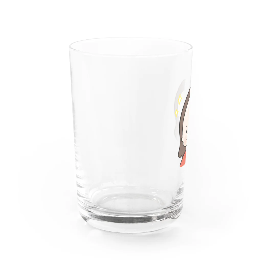 おで子、前を向け！/おで子ヒカル👨🏻‍🦲のおでこヒカルちゃん　ピカピカモード Water Glass :left