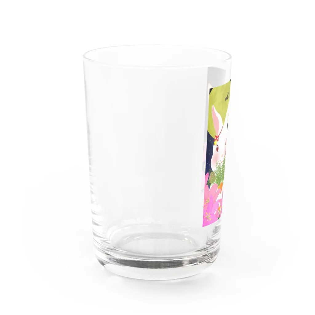 asahiyoruaの月見ちゃん仲良しグッズ Water Glass :left